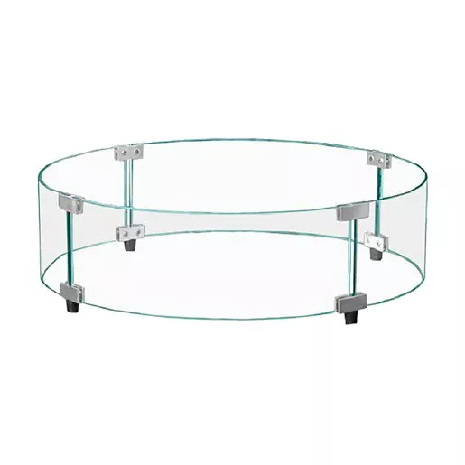 Firegear Windshield Round 1/4 in. Tempered Glass 23 in. x 8 in. Tall with Hardware Assembly