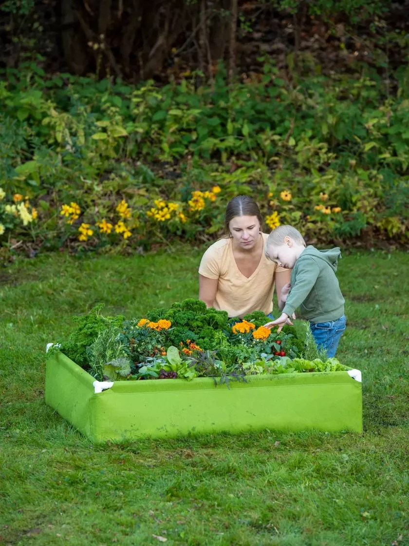 Framed Fabric Raised Bed, 4’x4′