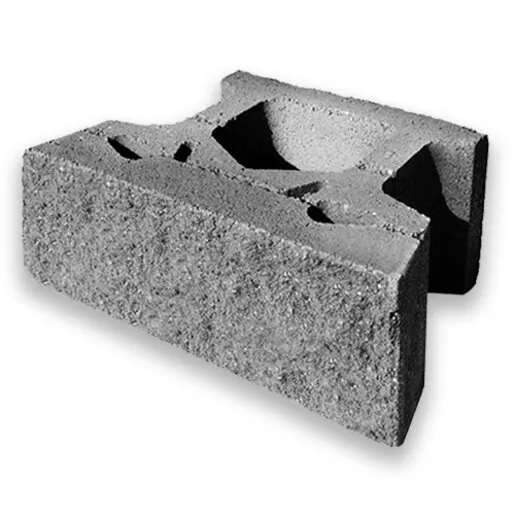 Keystone Compac Block Straight Face Return Corner Gray 18 in. x 12 in. x 8 in. (20 pc./pallet)