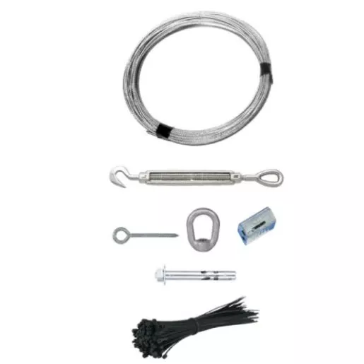 Prime Patio Suspended Cable Kit with All-Purpose Accessories for Easy Patio Light Installation – Black Finish