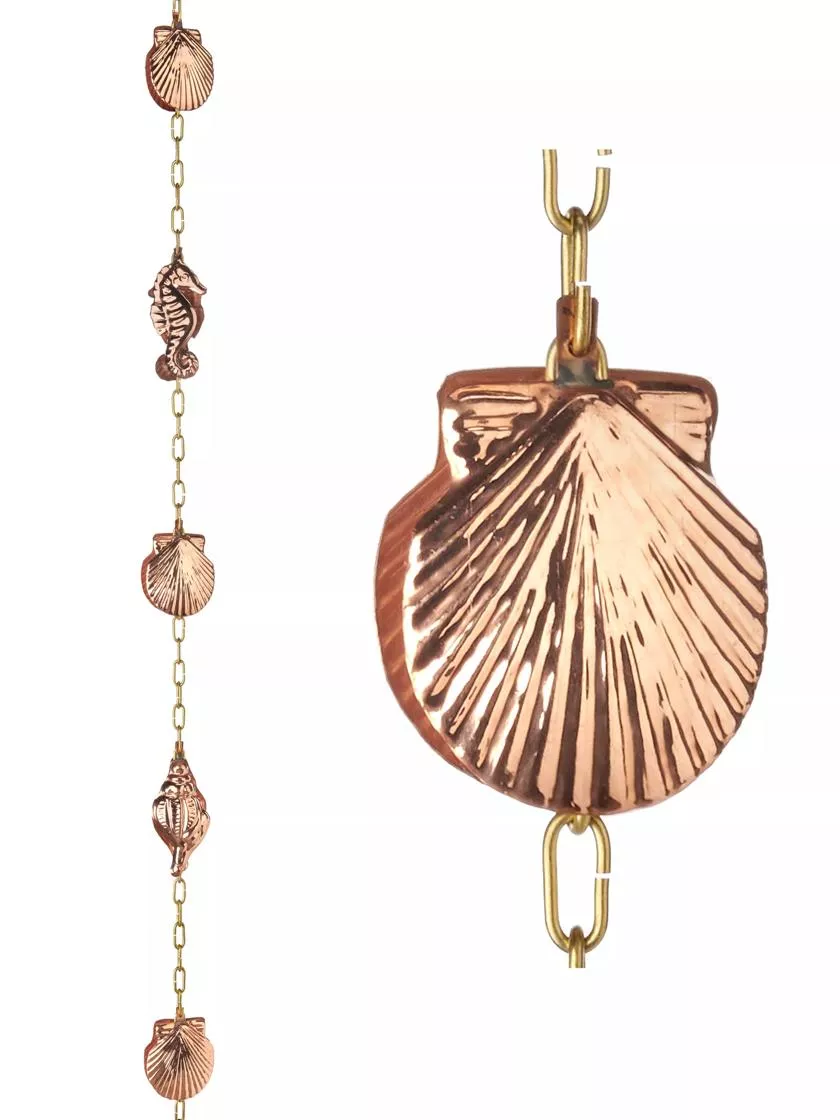 Seashore Copper Rain Chain, 8.5′