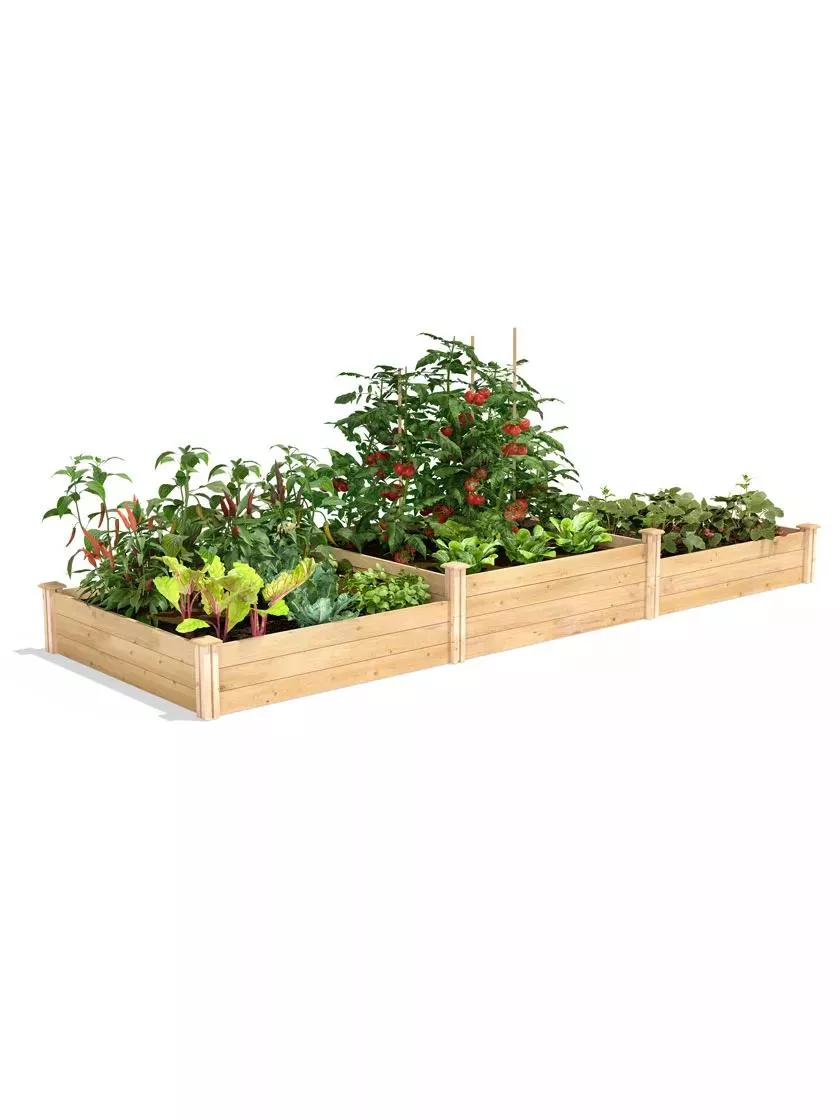 Two-Level Cedar Raised Bed Garden, 4′ x 12′
